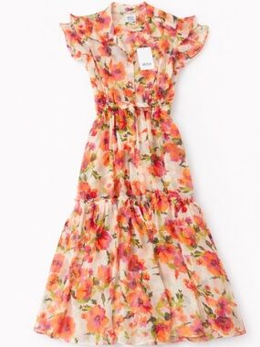 NWT Misa Los Angeles Floral Viola Dress | Palmarei Blooms | Chiffon | Size Small